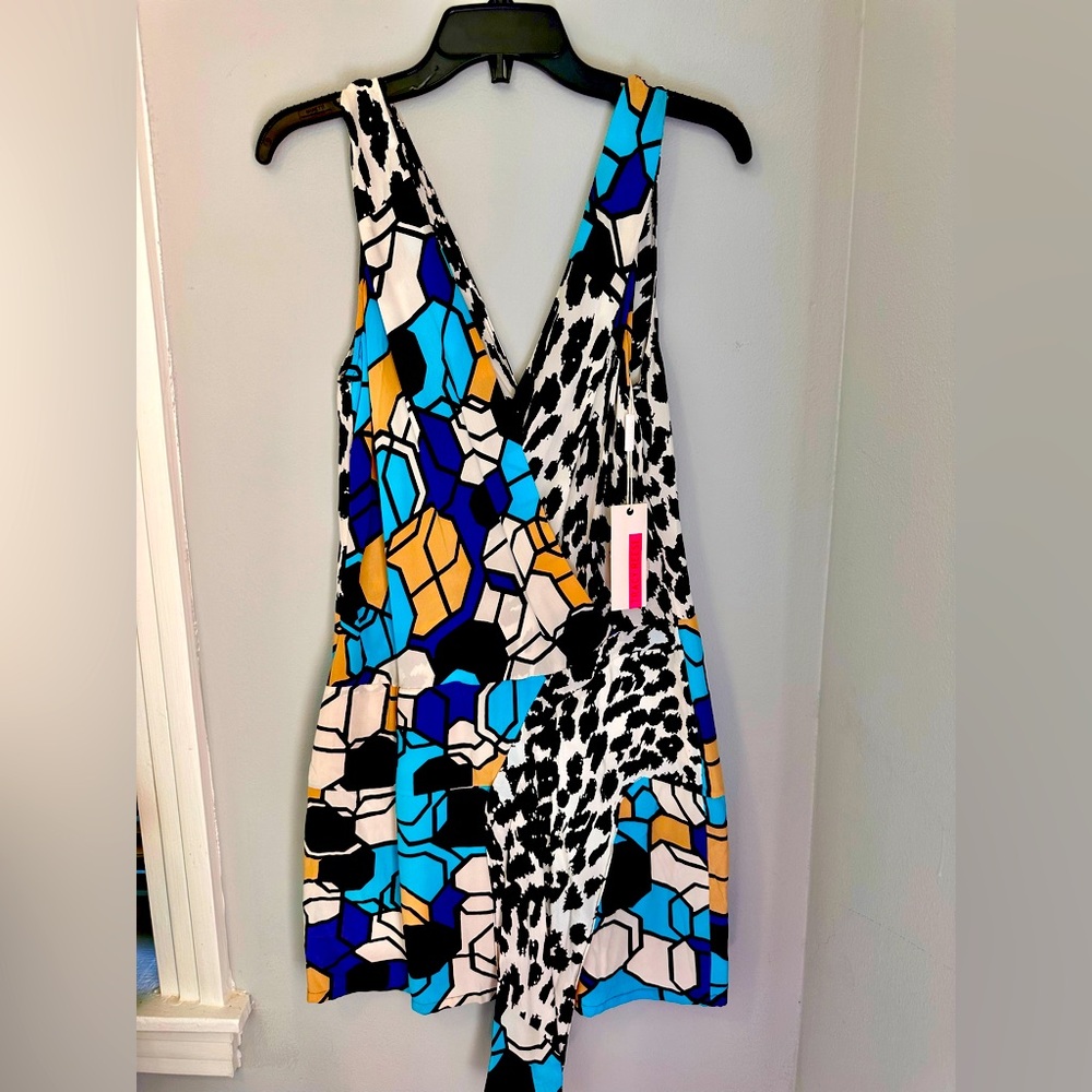 Bold Geometric and Animal Print Wrap Dress*